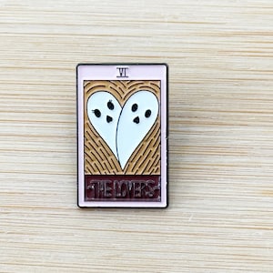 The Lovers Ghost Tarot Soft Enamel Pin, Card Enamel Pins, Buttons and Pins for Clothing and Backpacks, Witchy, Spooky Season, Halloween