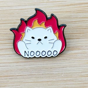 Nooo Cat Soft Enamel Pin, Pin Collection, Cat Lovers , Lapel Pin, Adorable Cat Badge, Collar Pin, Gift for Her, Funny Pin, Novelty, Meme
