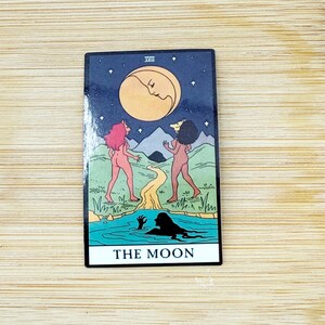 The Moon Tarot Card Sticker, Waterproof, Tarot Card Sticker, Water Bottle Sticker, Laptop Decal, Phone Stickers, Funny, Witchy, Novelty