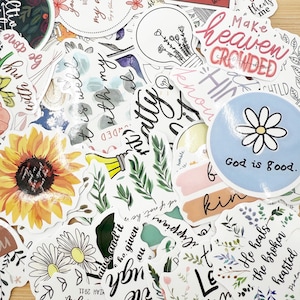 Pack Of 10 RANDOM Christian Stickers, Jesus Stickers, Bible Stickers, Wisdom, Faith, Religious Stickers, Bible Quote Stickers