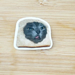 Cat Bread Meme Sticker, Funny Cat Sticker, Funny Waterproof Sticker Decal For Laptop, Luggage, Water Bottle, Phone Case