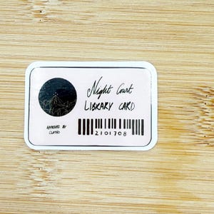 Pegatina de tarjeta de biblioteca de la Corte Nocturna, ACOTAR, Rhysand, Una corte de rosas y espinas, Feyre, Corte Nocturna, Fae, Niebla y Furia, Sarah J Maas