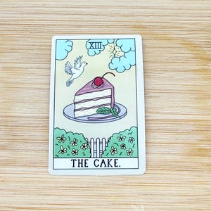 The Cake Tarot Card Sticker, Waterproof, Tarot Card Sticker, Water Bottle Sticker, Laptop Decal, Phone Stickers, Funny, Witchy, Novelty
