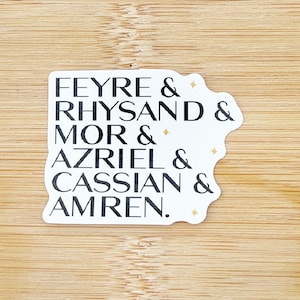 Character List Sticker, ACOTAR, Rhysand, A Court of Thorns and Roses, Feyre, Night Court, Fae, Mist and Fury, Sarah J Maas