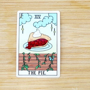 The Pie Tarot Card Sticker, Waterproof, Tarot Card Sticker, Water Bottle Sticker, Laptop Decal, Phone Stickers, Funny, Witchy, Novelty