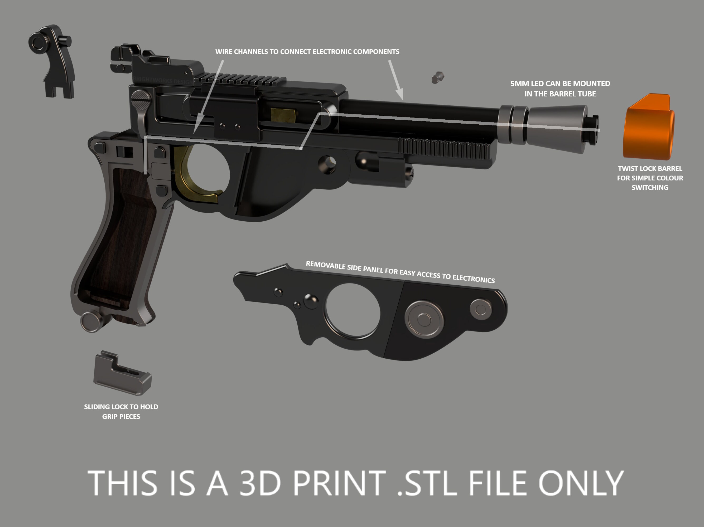 Mandalorian Blaster Pistol Template – JKJQJH