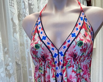 Summer Scarf Dress by Flying Tomato, Size Small, Backless, String Ties