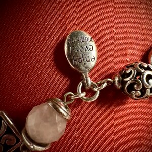 Silver Breast Cancer Charm Bracelet, Lobster Claw Clasp image 4