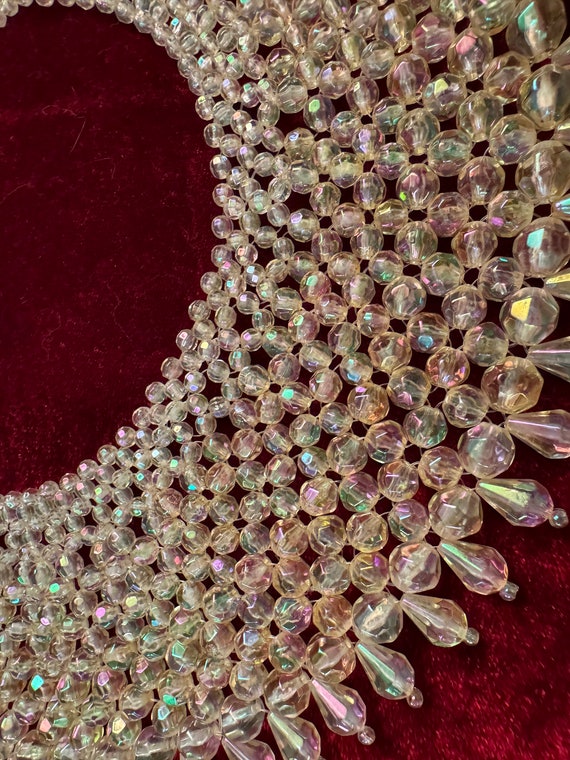 Bead Collar and Cuffs Set, Iridescent Champagne F… - image 3