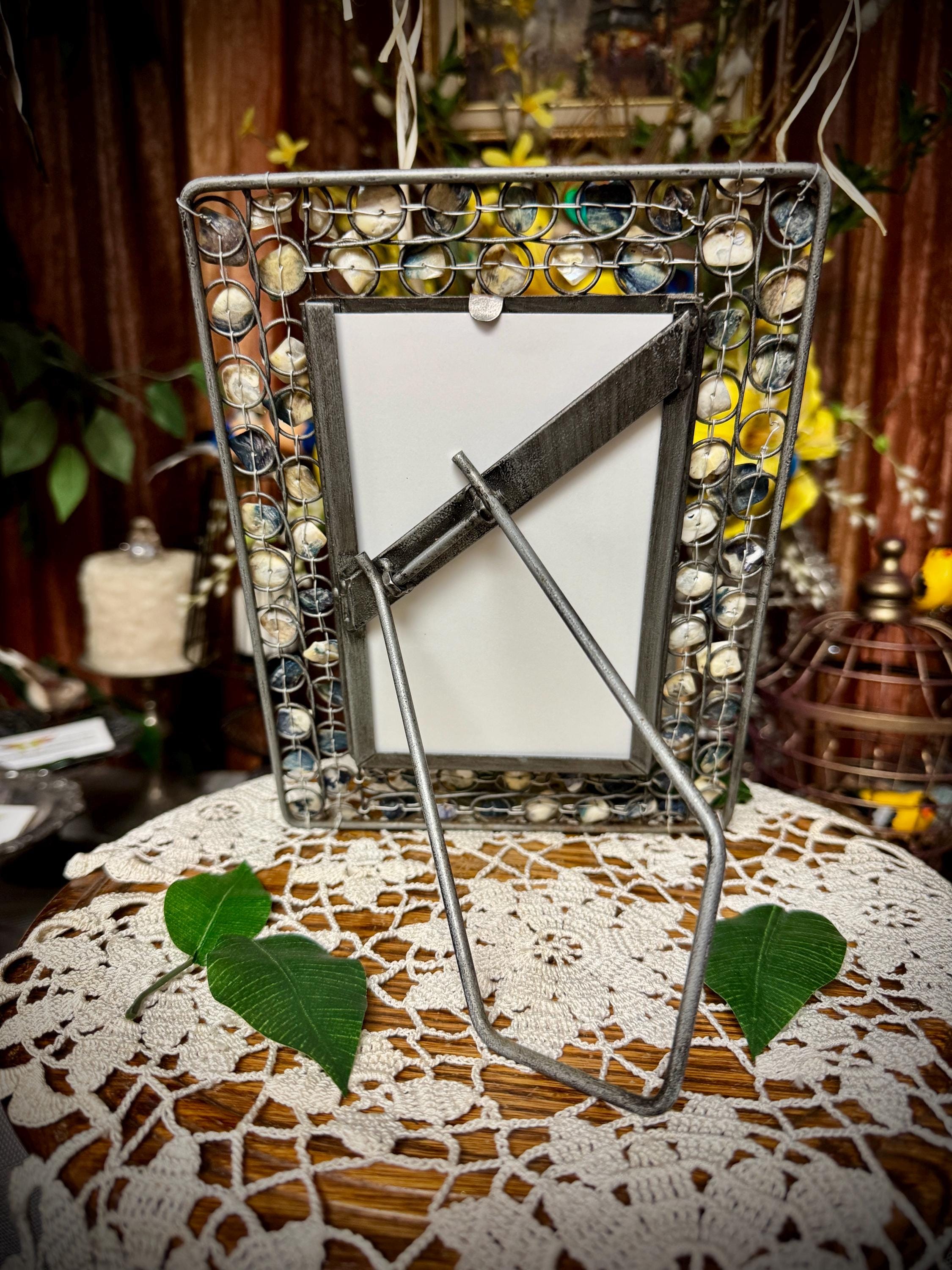 Shell Picture Frame, Metal Tabletop Frame - Etsy