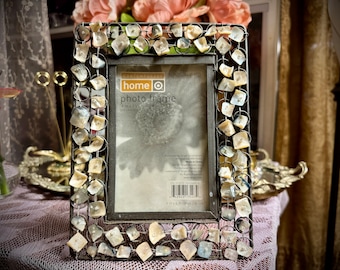 Shell Picture Frame, Metal Tabletop Frame