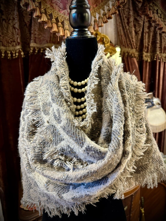 Lightweight Shawl, Full Triangle with Dusting of … - image 2