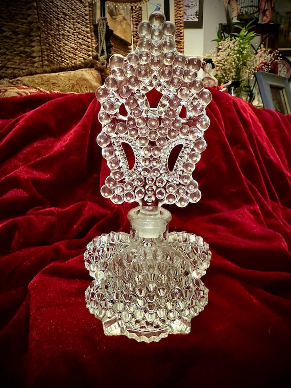 Czechoslovakia Pressed Glass Perfume Bottle