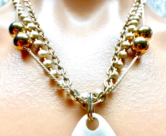 Multistrand Beaded Pendant Necklace - image 3