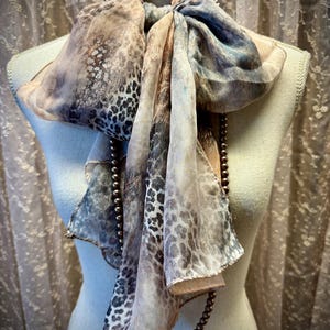 Long Silk Scarf, Deep Rich Jeweltone Colors