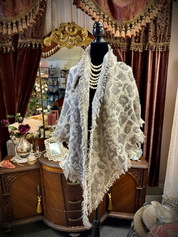 Lightweight Shawl, Full Triangle with Dusting of … - image 1