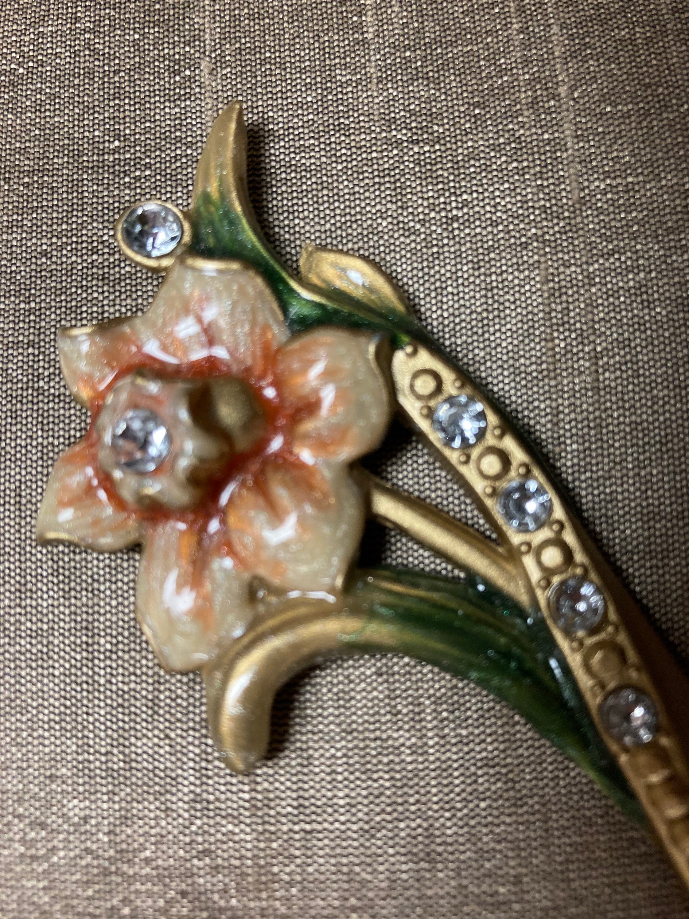 Olivia & Gracie Dogwood Letter Opener, Rhinestones, Enamel Etsy UK