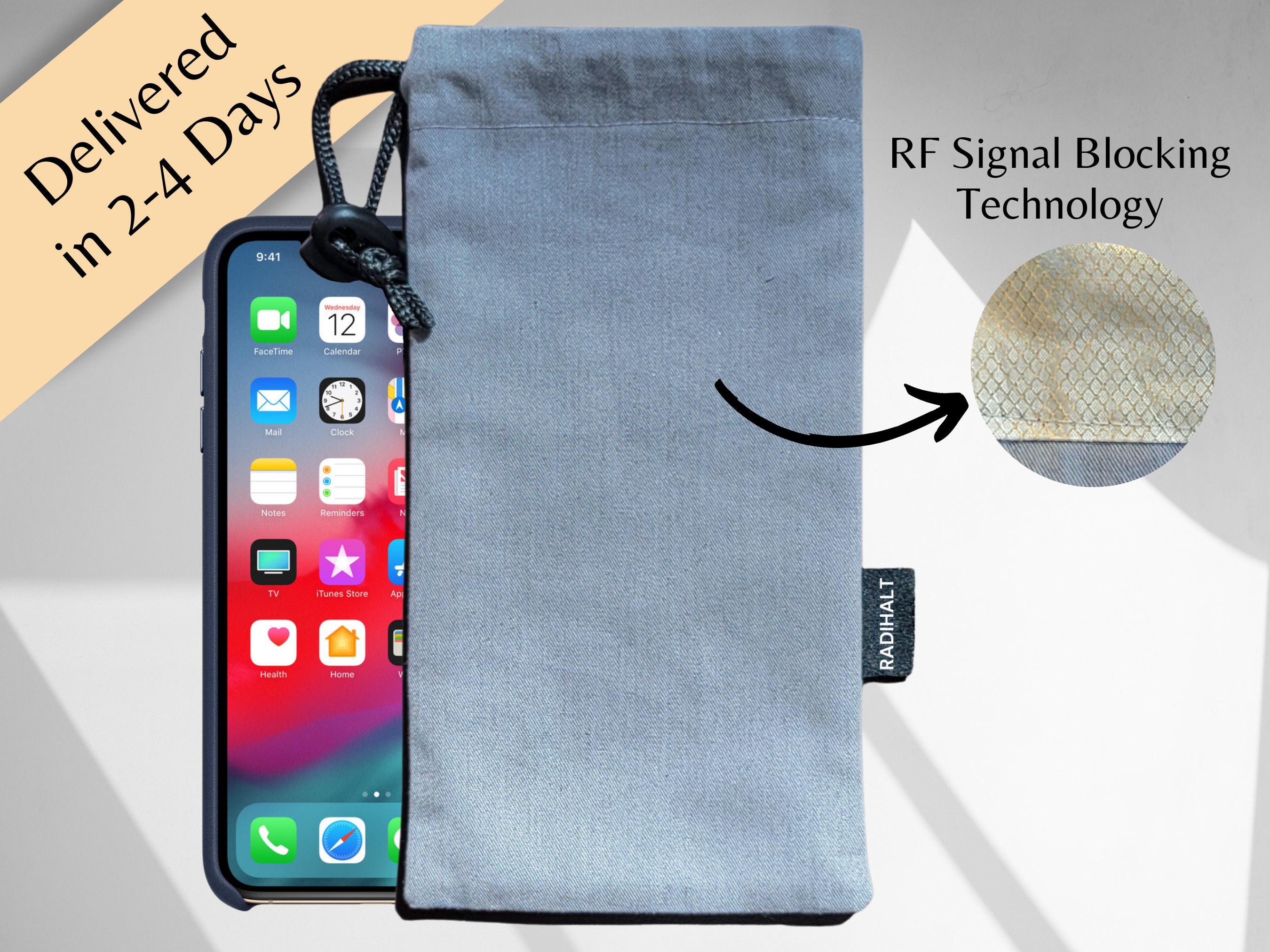 Military-grade Faraday Bag for Phones RFID Passports, Ids, Hard
