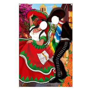 Banner-Mexican Fiesta Party Backdrop & Door Banner, Polyester, for Birthday Celebrations, Holiday Decor, Mexican Party Decorations, mariachi