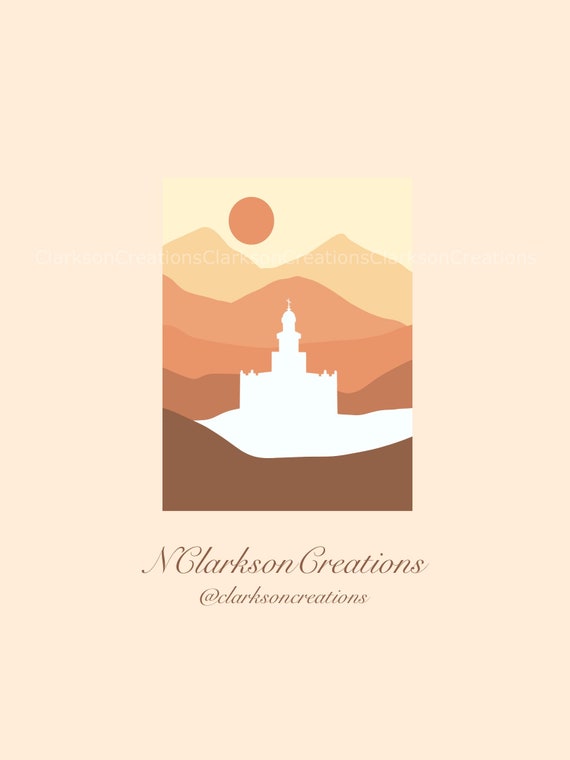 Golden Customizable Lds Temple Print | Etsy