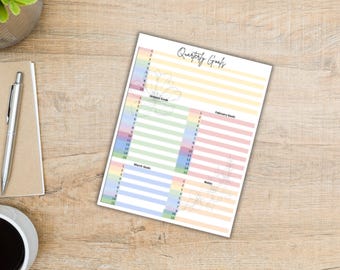 Quarterly Goal Planner Printable Pages | Digital Goal Planner | Goal Planner Inserts | Goal Setting Worksheet | Quarterly Goals | Goals
