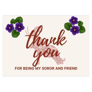 Crimson And Cream Thank You Soror Folded Card| Delta Sigma Theta Inspired Greeting Card| Delta Soror Card| 1913 Sorority