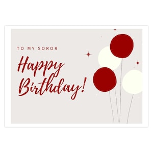 Delta Sigma Theta Inspired Birthday Folded Card| Devastating Diva Greeting Card| Crimson And Cream Birthday Card