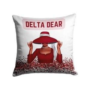 Delta Dear Pillow, Pillow case for Deltaversary, inspired by Delta Sigma Theta Sorority