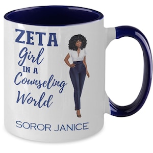 Personalized Zeta counseling mug, gift for counselor inspired by Zeta Phi Beta sorority