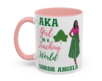 Taza de profesora de hermandad: taza de café personalizada en dos tonos