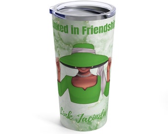 Personalized Link in Friendship Green and White Tumbler 20oz, Personalized 1946 cup