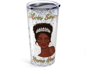 1908 Pink and Green Silver Star Tumbler, Gift for AKAversary