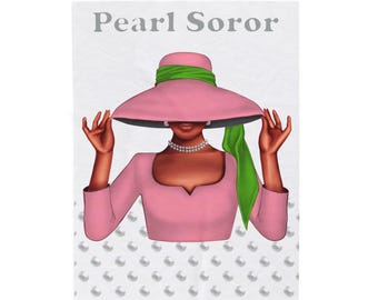Pearl Soror Blanket, 65 year AKAversary Gift, Custom blanket inspired by Sorority