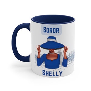 Personalized Blue and White Soror mug inspired by Zeta Phi Beta, Zeta Coffee Mug