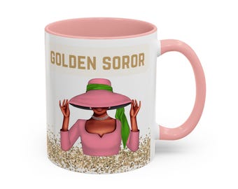 Golden soror mug, AKAversary gift inspired by Sorority 50 year soror gift cup
