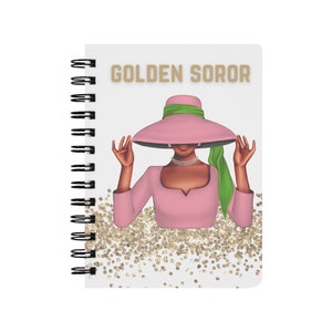 Golden Soror Spiral Notebook,  50th AKAversary gift inspired by Alpha Kappa Alpha