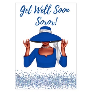 Carte Get Well Soon Soror, carte de voeux inspirée de Zeta Phi Beta, carte pour malade Soror