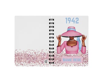 Custom Pale Pink and Pale Blue Sorority Notebook