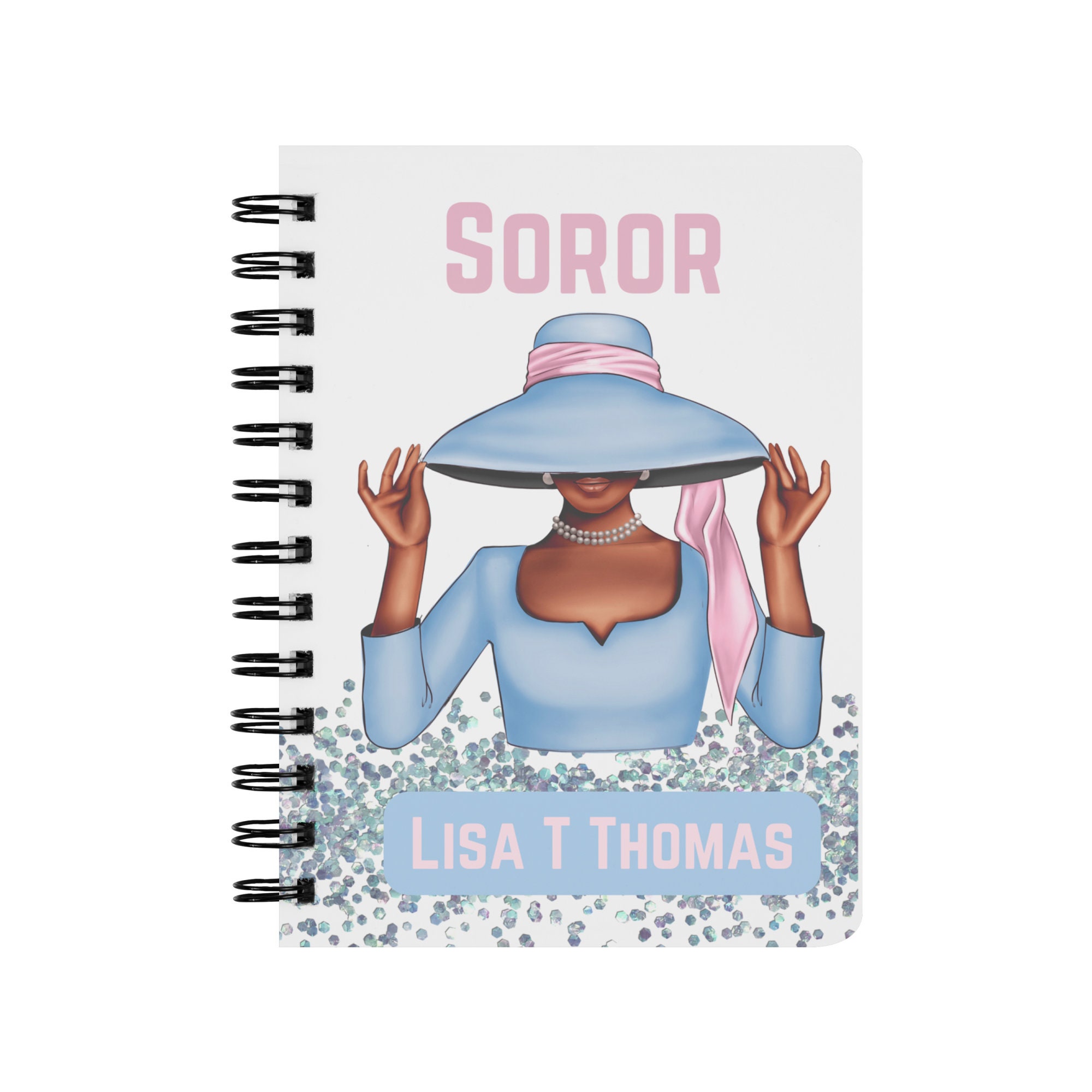 Custom Baby Blue and Pink Soror Notebook, Note Book Inspired by Gamma ...
