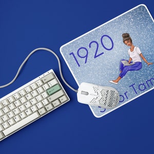 Personalized Blue and White 1920 Mousepad inspired by Zeta Phi Beta, Custom Black woman mouse pad