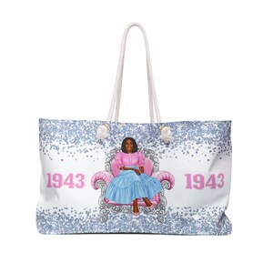 Baby Blau und Rosa Weekender Tote, Verbringen Sie die Nacht Tasche Inspiriert von ga Phi Delta Sorority, Strandtasche