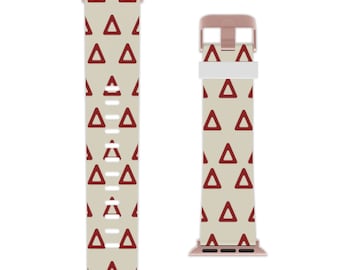 Crimson and Cream Delta Watch Band for Apple Watch, Inspired by Delta Sigma Theta Sorority