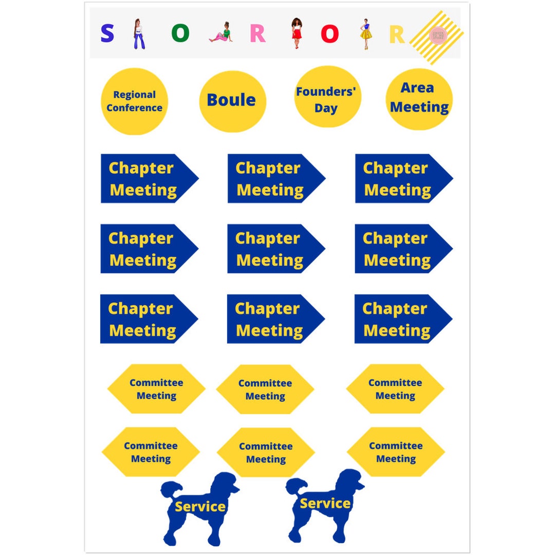 Sigma Gamma Rho Inspired Kiss Cut Stickers, Blue and Gold Stickers ...