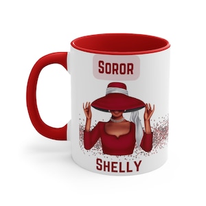 Personalisierte Crimson und Creme Soror Tasse inspiriert von Delta Sigma Theta Sorority, Delta Kaffeetasse