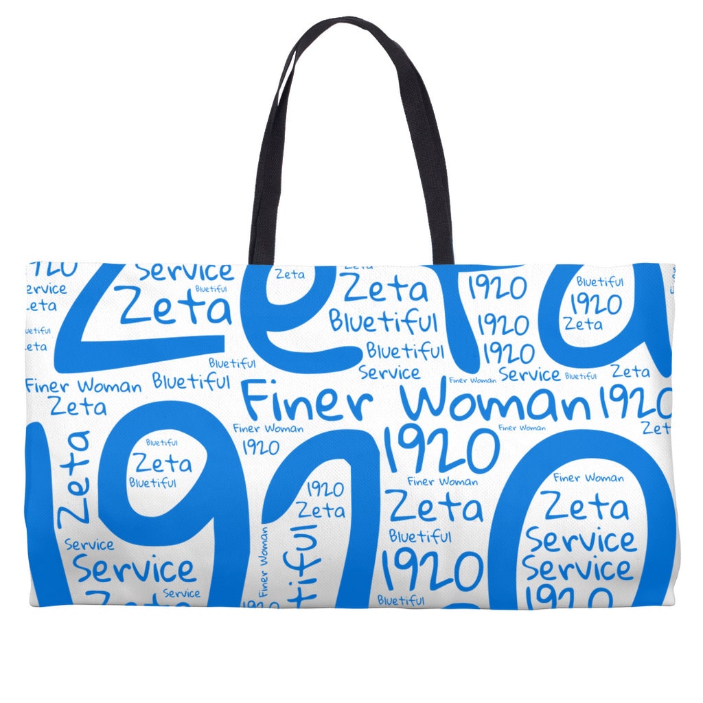 Blue Graffiti Weekender Tote: Zeta Phi Beta Sorority Beach Bag - Etsy