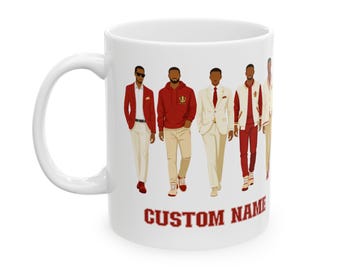 1911 Red and White Dapper Men Illustration Mug | Ceramic Coffee Mug