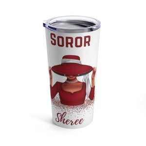 Personalized Soror Crimson and Cream Tumbler 20oz, Personalized 1913 tumbler inspired by Delta Sigma Theta Sorority
