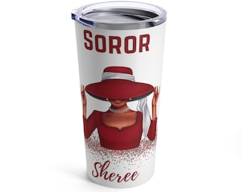 Personalized Soror Crimson and Cream Tumbler 20oz, Personalized 1913 tumbler inspired by Delta Sigma Theta Sorority
