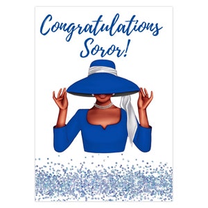 Carte de félicitations Soror, carte de voeux inspirée de Zeta Phi Beta, carte pliée de féminité plus fine pour Soror