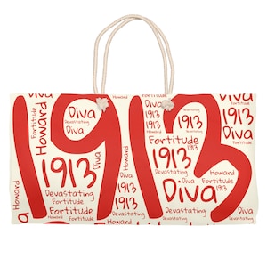 Crimson And Cream Graffiti Weekender Tote, Spend The Night Bag inspiré de Delta Sigma Theta Sorority